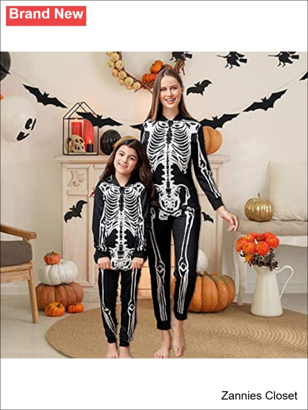 π» Family Matching Halloween Onesie Pajamas Hooded One-Piece Loungewear - Picture 3 of 6